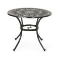 thumbnail image 2 of Shaili Outdoor Dining Table, Round 35 Inch Shiny Coppertone Cast Aluminum, 2 of 5