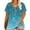 Light Blue, variant on Plus Size Women's V-Neck Short Sleeve Top with Lightweight Comfort and Botanical-Inspired Pattern Detail Oversizes Blouse