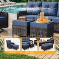 thumbnail image 4 of Gotland 5-Piece Outdoor Patio Furniture Set, 2 Wicker Swivel Chairs, 1 Side Table & 2 Ottomans, All-Weather Conversation Set for Backyard, Porch, Deck, Navy Blue, 4 of 6
