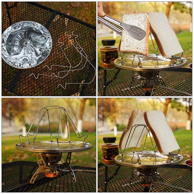 WRITWAA 1Pc Folding Stainless Steel Bread Toaster for Camping Outdoor and Kitchen Use