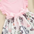 thumbnail image 6 of Bagilaanoe Little Girl Summer Dress Toddler Butterfly Print Fly Sleeve A-line Dresses with Belt 4T 5T 6T 7T Kids Casual Swing Sundress, 6 of 7