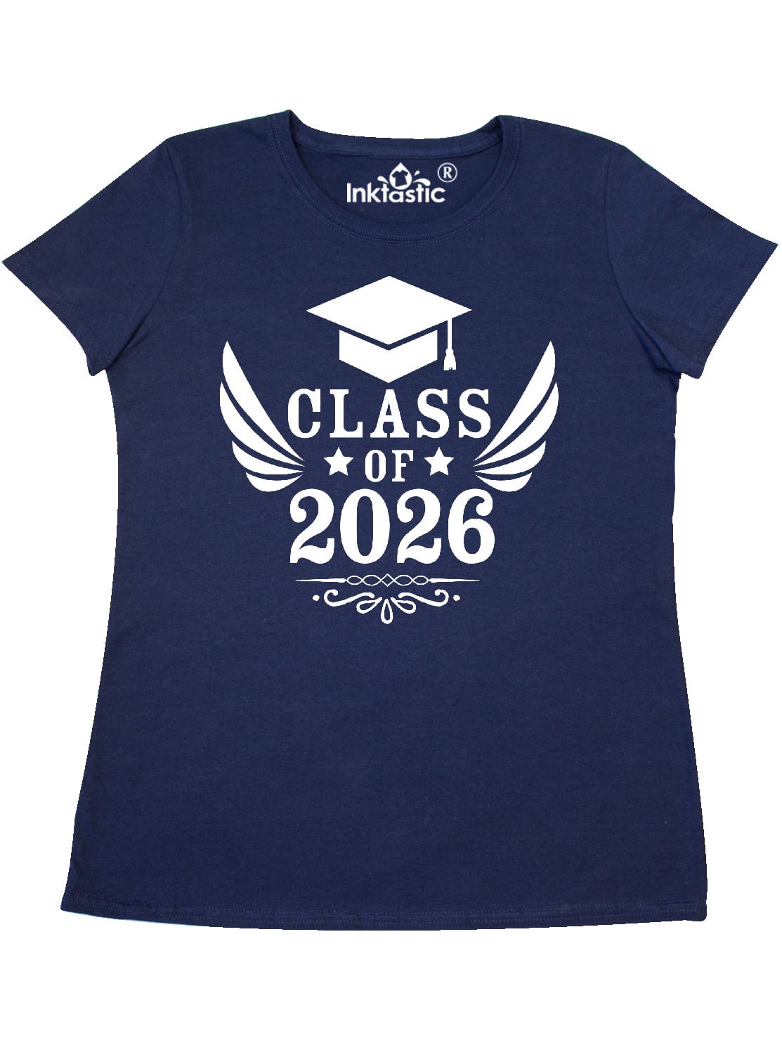 Inktastic Class Of 2026 With Graduation Cap And Wings Womens T Shirt