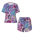thumbnail image 5 of Wukai Cute Nautical Women's Pajama Set,Short-Sleeve Top and Shorts with Elastic Waistband and Pockets for Loungewear, Yoga, and Casual Wear-Medium, 5 of 8