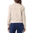 thumbnail image 3 of CHAQUETA DE MUJER INSPIRE CHIC, CORTA DE SUEDE SINTÉTICO, CON CUELLO ALTO, CIERRE DE CREMALLERA, ESTILO BIKER MOTO BOMBER, TALLA XS, BEIGE, 3 of 6