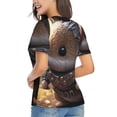 thumbnail image 3 of Xecao Cute Big-Eared Mouse for Women's V-Neck T-Shirts-Elegant Half-Sleeve Tops Perfect for Summer-X-Large, 3 of 5