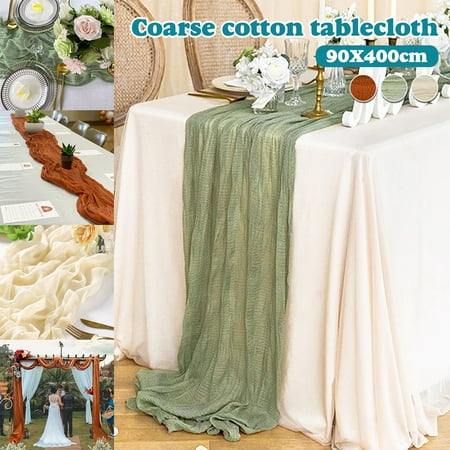 

Willkey 90x400CM Cheesecloth Gauze Table Runner Large Cheesecloth Table Cloth Soft Durable Gauze Table Centerpiece Runne