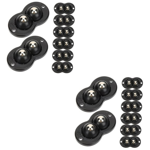 16 Pcs Mini Caster Appliance Casters Storage Bin Caster Furniture Caster Wheels Box Caster Mini Adhesive Casters Stick on Wheels Mini Caster Wheels to Rotate Abs Black No Punching