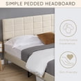 thumbnail image 5 of King Size Bed Platform Frame with Fabric Upholstered Headboard and Wooden Slats, No Box Spring Needed/Easy Assembly, Dark Beige, 5 of 6