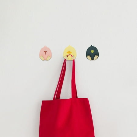 WHAMVOX 3pcs Adhesive Hooks For Hanging Backpacks Towels And Coats Cute Animal Wall Hooks Fun Wall Hooks For Kids Decorative Cartoon Hooks For Bathroom And Bedroom