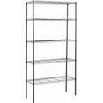 thumbnail image 1 of Unité d'Étagères à 5 Niveaux, Étagère de Rangement de Garage, Rack en Métal Homologué NSF 36 Pouces*14 Pouces*72 Pouces, Étagères en Métal Robustes, Étagère Grillagée à Hauteur Réglable, Étagère à Niveaux pour Cuisine, Salle de Bain, Garde-Manger (Noir), 1 of 7