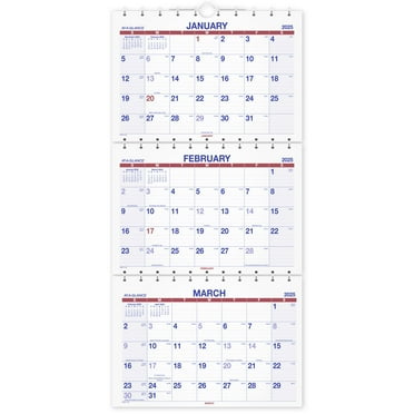 AT-A-GLANCE 2025 Move-A-Page Three Month Wall Calendar Large 12 x 27 - Monthly