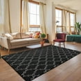 thumbnail image 2 of Lochas Fluffy Shaggy Rug Moroccan Geometric Soft Modern Area Rug for Living Room Home Decor Low Pile Carpet,Black,6x9 Feet, 2 of 7