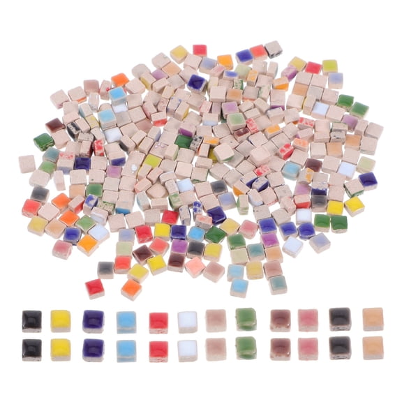 Supvox Decorative Ceramic Mosaic Tiles Assorted Color for DIY Art and Decorating