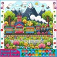 thumbnail image 3 of HOMFUN Fairy Dust AB - Bordado de diamantes completo "Paisaje con tren y montaña" Patrones de pintura de diamantes de imitación Decoración del hogar sin terminar, 3 of 5