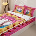 thumbnail image 3 of Homewish Pink Baseball Zipper Twin Comforter Sets with Fitted Sheet and 2 Pillowcases, Cute Sport Zipper Bedding Set for Girls and Boys, Polka Dots Reversible, 4 Pieces, 3 of 6
