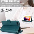 thumbnail image 4 of Allytechgroup Wallet Case for Apple iPhone 8 Plus/ 7 Plus,  Retro [1 Zipper Pocket + 6 Cards Slots] Hand Wrist Shoulder Strap Stand Shockproof iPhone 8 Plus/ 7 Plus Cover Case for Girls Women, Green, 4 of 10