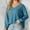 Sky Blue Tops for Women, variant on Olyvenn Stylish Womens V Neck Waffle Knit Sweater Loose Casual Blouse Plus Size Cropped Top Long Sleeve Pullover Crop Sweater Wine 4