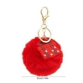 thumbnail image 3 of 3.15" Christmas Pom Keychain - Fuzzy Holiday Carabiner Clip for Keys/Bags (Multicolor Polyester), 3 of 6