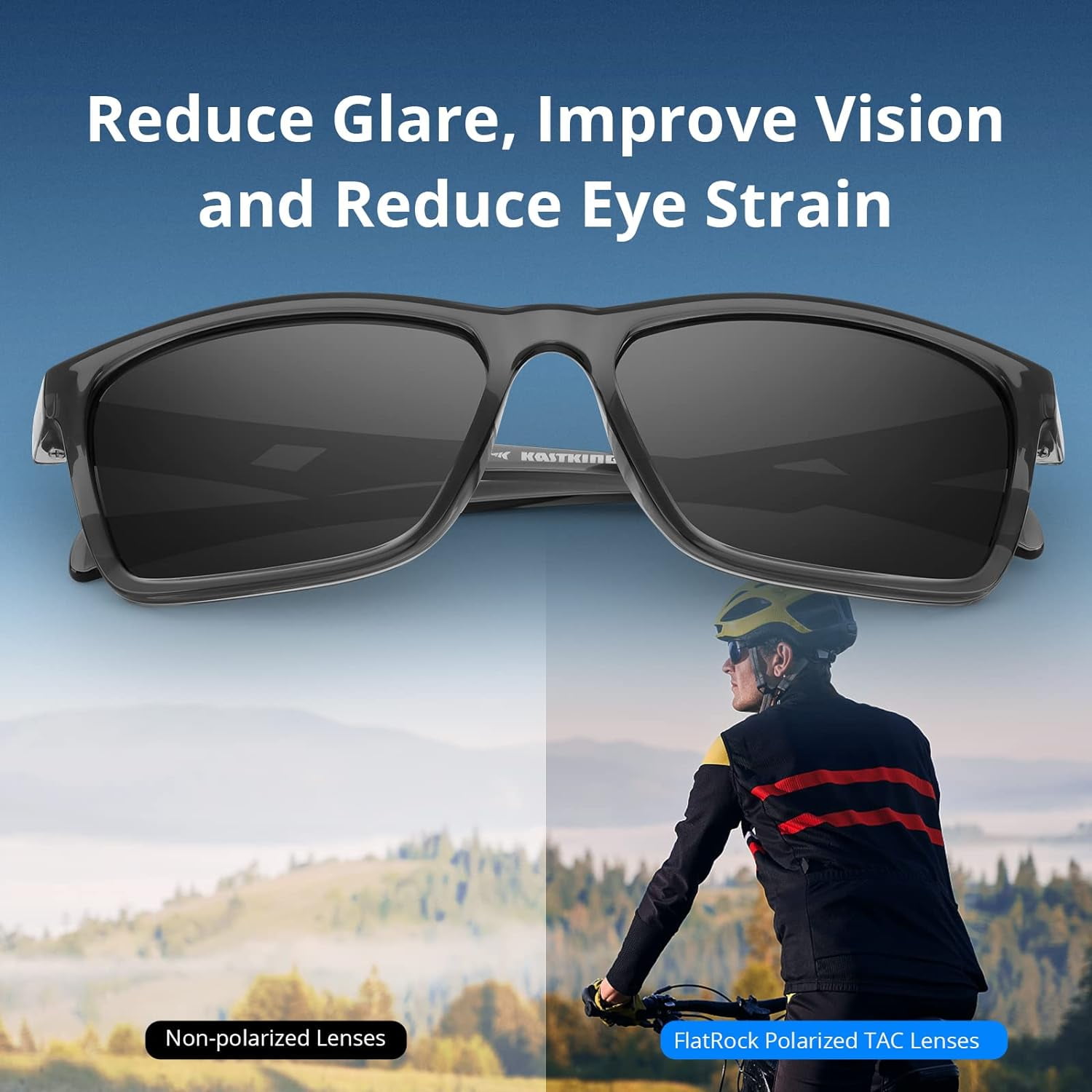 KastKing Polarized Sport Sunglasses Ideal for Driving Fishing Cycling Running, UV Protection- FlatRock