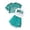 Green, variant on Girls 3-Piece Summer Outfit Set, Sleeveless Top with Printed Tank & Shorts for Ages 8-14,Black,12Y