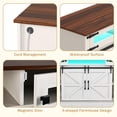 thumbnail image 5 of Livofloral Farmhouse TV Stand for 65+ Inch TV, 33" Tall Entertainment Center with LED Lights and Sliding Barn Doors, Media Console Cabinet with Storage Cabinet and Open Shelves for Living Room, 5 of 8