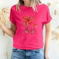 thumbnail image 3 of Fesfesfes V Neck Tshirt Women's Valentine's Day Love Printed Short Sleeved T-shirt Top Short Sleeved Round Neck Top/Shirt Layering Shirts for Women 2XL(US:12), 3 of 6