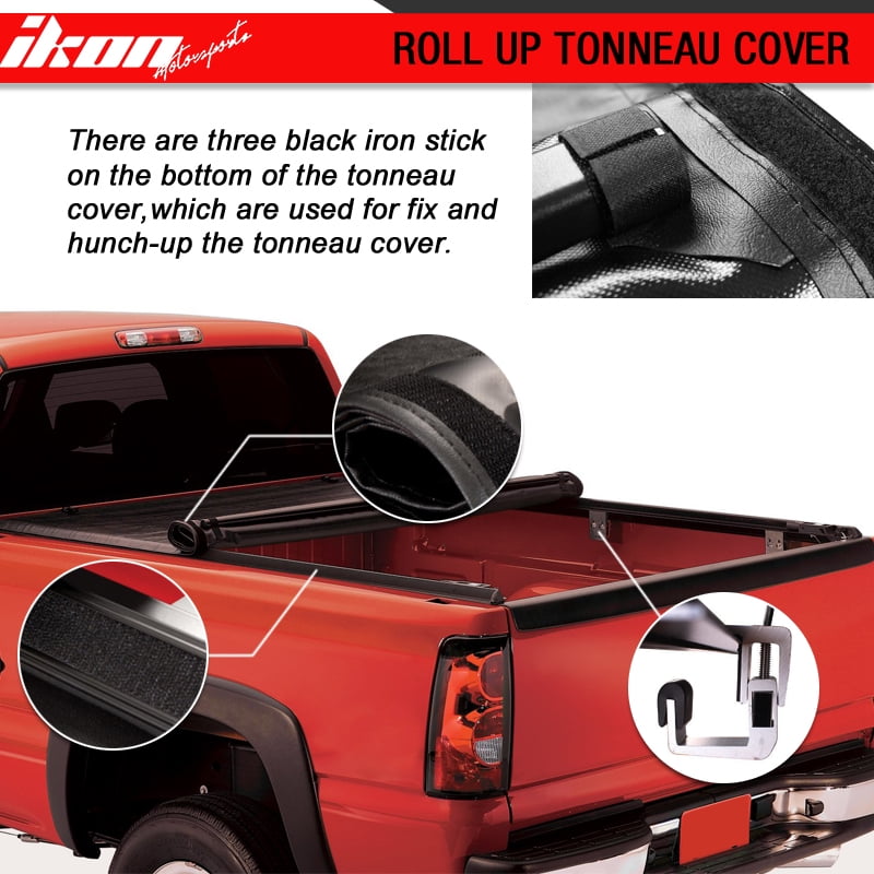 Fits 04 06 Silverado Fleetside 5 8ft 68in Bed Lock Soft Roll Up Tonneau Cover Walmart Com Walmart Com