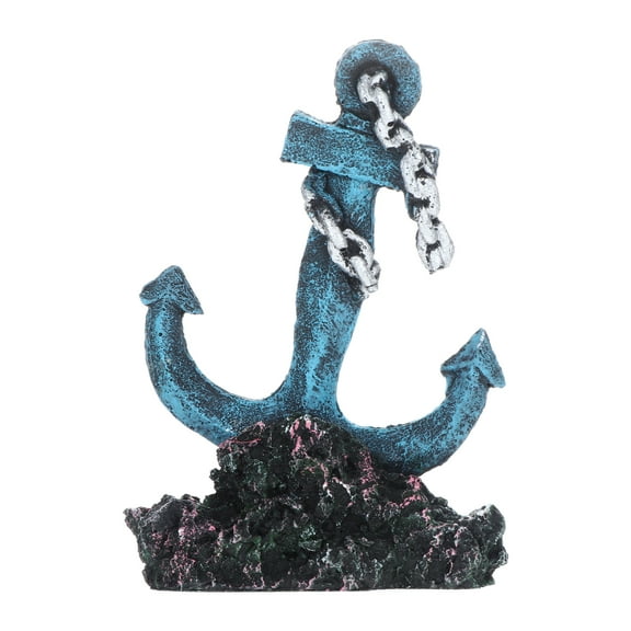 LOLIPPYY 1Pc Boat Anchor Shaped Aquarium Adornment Creative Resin Fish Tank Decor