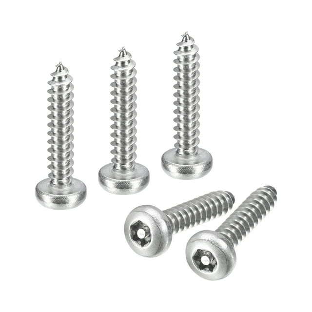 #10 x 1" Tornillos de Seguridad Torx, Paquete de 10, Tornillos de Cabeza Botón, Tornillos Autoperforantes, Tornillos Antirrobo de Acero Inoxidable 304