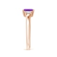 thumbnail image 3 of ANGARA Natural Amethyst and Diamond Three Stone Ring in 14K Rose Gold for Women (Size-6x4mm) | February Birthstone, Birthday, Anniversary, Jewelry Gift for Women | Natural Amethyst Ring, 3 of 9