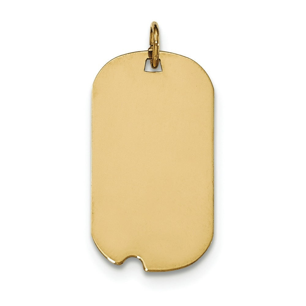 14k Yellow Gold Plain .011 Gauge Engravable Dog Tag With Notch Disc ...