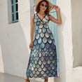 thumbnail image 5 of Mermaid Scales Blue Purple Sleeveless Dress Summer Women Clothes Dress for Pregnant Women Dresses, 5 of 9