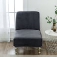 thumbnail image 1 of Nvzi Funda para silla sin brazos, elástica, extraíble, antideslizante, para silla decorativa sin brazos, protector de muebles para sala de estar y comedor (gris oscuro), 1 of 3