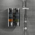 thumbnail image 3 of GBJHJIA Shampoo and Conditioner Dispenser, Bathroom Shower Dispenser 2 Chamber No Drill Shampoo Dispenser, Perfect for Bathroom Wall, Kitchen Wall, Hotel Shower (Gray）, 3 of 6