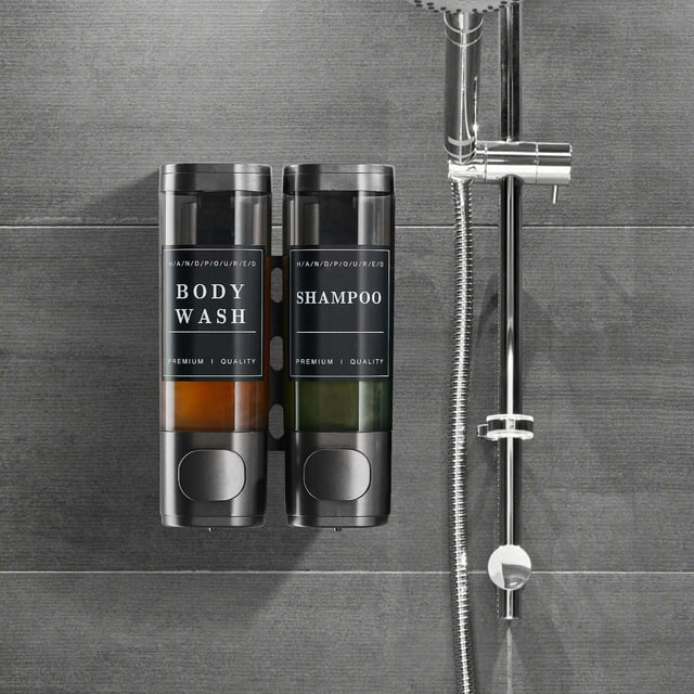 Shower Soap Dispenser Shampoo And Conditioner Dispenser 2 No Drill Wall Mounted Shampoo Dispenser For Shower Wall Mounted Shower Dispenser For Bathroom Hotel Large Capacity
