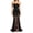 Black, variant on Formal Dress Women's Strapless Tube Top Bodycon Sheer Mesh Flare Train Long Stretch Maxi Gown for Nightclub Party