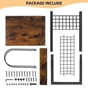 LELELINKY 3-Tier Record Player Stand with Storage Holds 100 Albums, Turntable End Table for Living Room & Bedroom, Brown