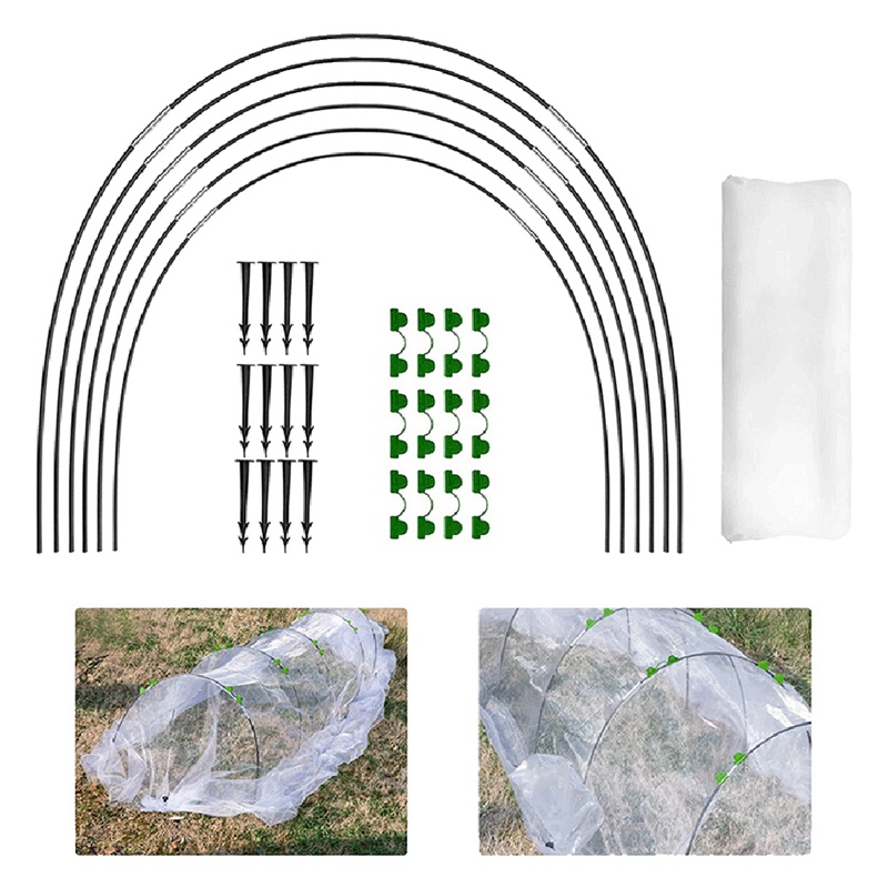 DTYUIER 2.5X6M Greenhouse Hoop Set Garden Insect Net Set for Plant