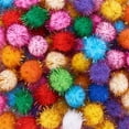 thumbnail image 3 of Dalrosia 140PCS Assorted Pompoms Multicolor Arts and Crafts Fuzzy Pom Poms Glitter Sparkle Balls Diameter 25mm for DIY Creative Crafts Decorations, 3 of 5