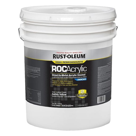 Rust-Oleum Acrylic Enamel Coating,Safety Yllw,5 gal 316536