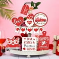 thumbnail image 1 of 12PC Valentine's Day Layered Tray Wooden Ornaments Christmas Candy Desktop Tray Decoration, 1 of 6