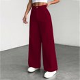 thumbnail image 5 of Women's corduroy trousers with pockets, high-waisted, wide-leg business formal trousers, 5 of 9