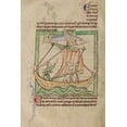 thumbnail image 2 of English 13th Century 17x24 Gold Ornate Wood Framed with Double Matting Museum Art Print Titled - A Flying Fish, 2 of 4