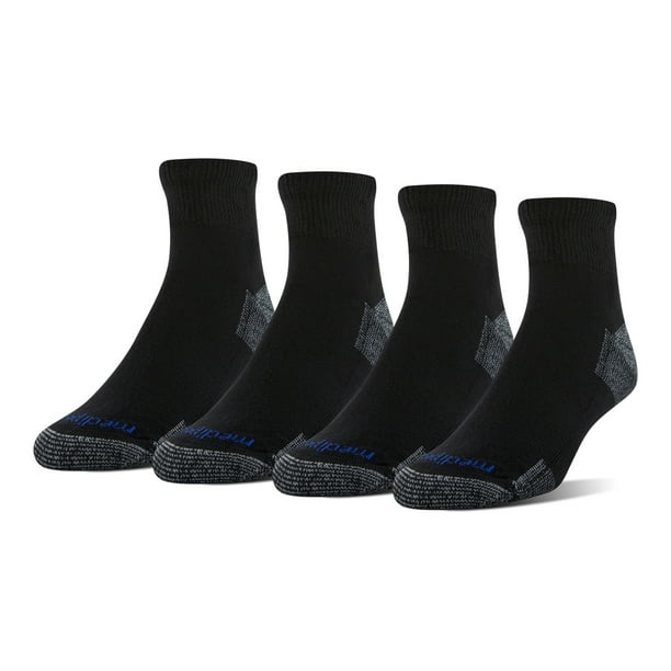 MediPeds Diabetic CoolMax Quarter Socks, Large, 4 Pack