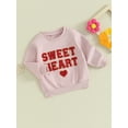 thumbnail image 3 of Toddler Girls Valentine's Day Sweatshirts 6M 12M 18M 24M 3Y 4Y Long Sleeve O-neck Letter Heart Embroidery Pullover Tops, 3 of 9