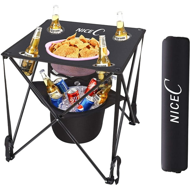 Mesa Plegable para Viajes Nice C MPANC621665592 Bolsa de Transporte Ultraligera Resistente al Agua Negro Nice C MPANC621665592