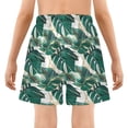 thumbnail image 5 of joogoo Tropical Leaves Green Boys Swim Trunks Beach Swimsuit Shorts Boxer 9-11Y, 5 of 8