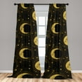 thumbnail image 2 of Celestial Window Curtains, Bohemian Style Moon and Stars with Orbit Circles Boho Modern Art, Lightweight Decor 2-Panel Set with Rod Pocket, Pair of - 28"x84", Pale Earth Yellow Mustard, by Ambesonne, 2 of 3