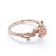 thumbnail image 4 of JeenMata Anillo de Compromiso con Solitario de Morganita Creada en Color Rosa Melocotón Redondo de 0,50 Quilates: Anillo Inspirado en la Naturaleza, Anillo Bohemio, Oro Rosa de 18 K sobre Plata, 4 of 6