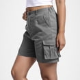 thumbnail image 5 of Horkkom Hiking Shorts Women Button Zipper Elastic Waist Cargo Shorts Running Athletic Travel Golf Shorts with Pockets S, 5 of 8